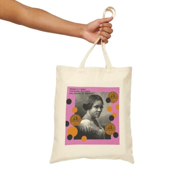 Tote bag with Madam C.J. Walker portrait.