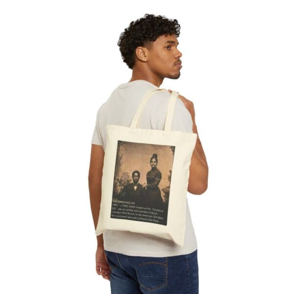 Tote bag with photo of Sundance Kid and Etta Place.