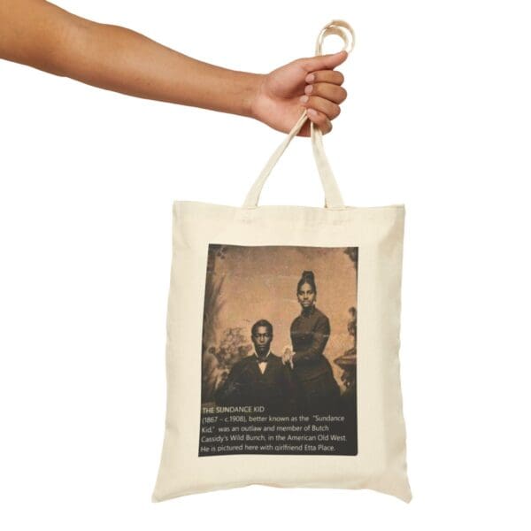 Canvas tote bag with photo of Sundance Kid.