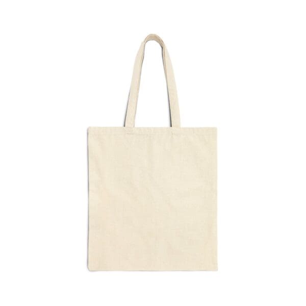 Blank beige tote bag with handles.