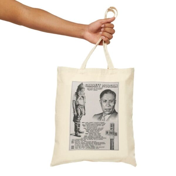 Garrett Morgan tote bag with portrait.