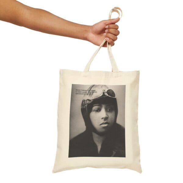 Bessie Coleman, first black woman pilot, tote bag.