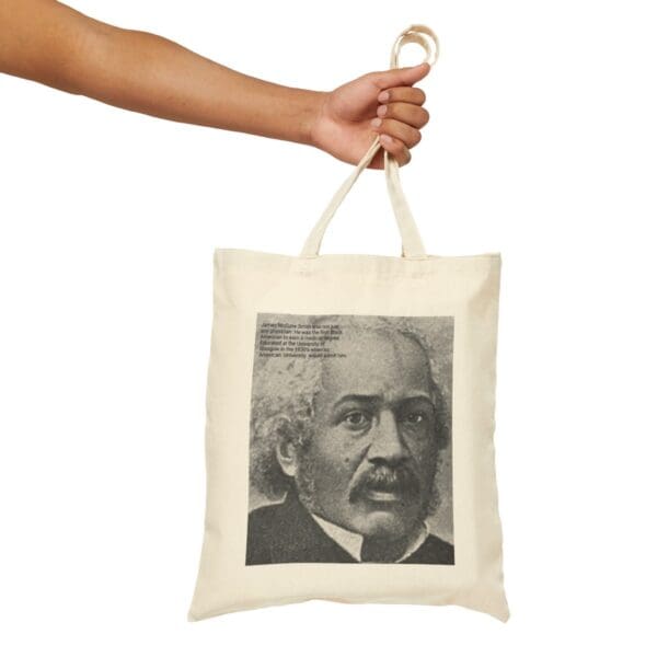 Tote bag with James McCune Smith portrait.