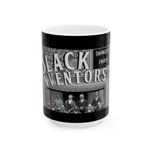 Black Inventors mug with a group photo.