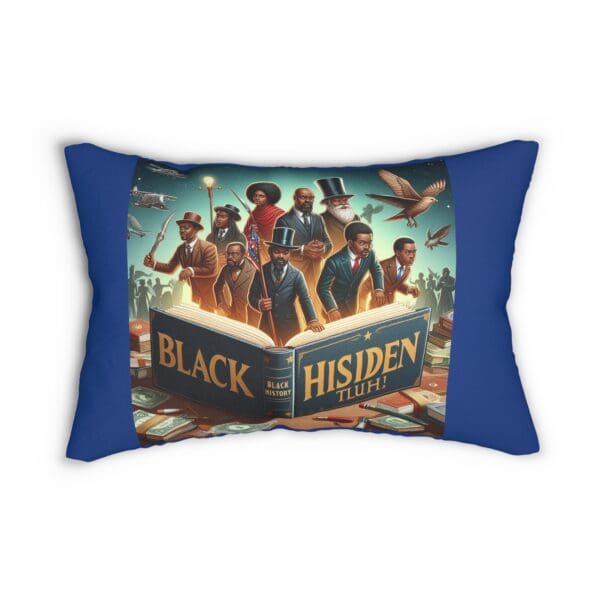 Black History Month pillow with illustration.