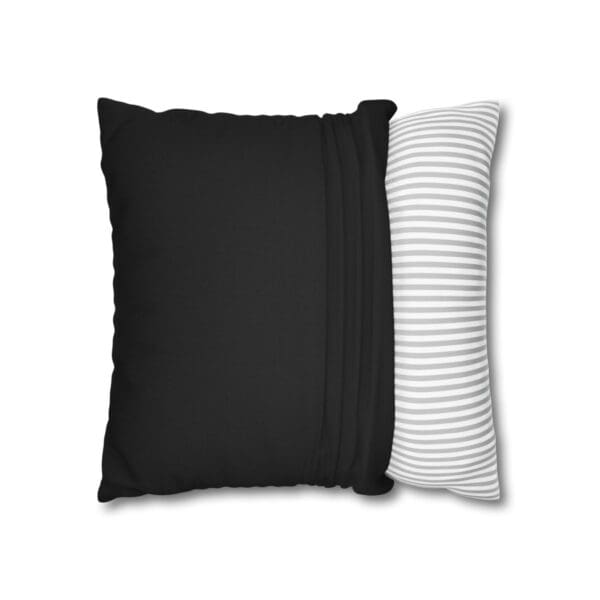 Black and white striped pillow