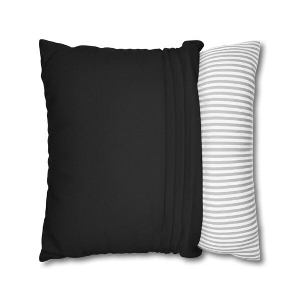 Black and white striped pillows.