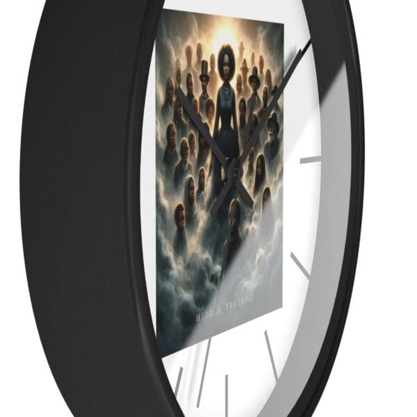 Black clock with a hidden truths image.