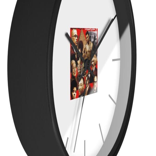 Black history collage on a black clock face.