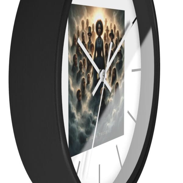 Black clock with Hidden Truths album art.