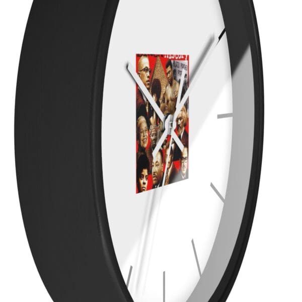 Black History Month clock with famous faces.