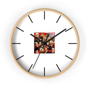 Black History Month clock with portraits.