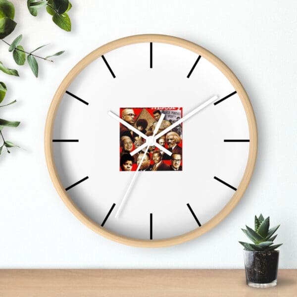 Clock with Black History Month image.