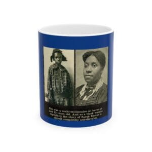 Mug with photos of a young and older Black woman.