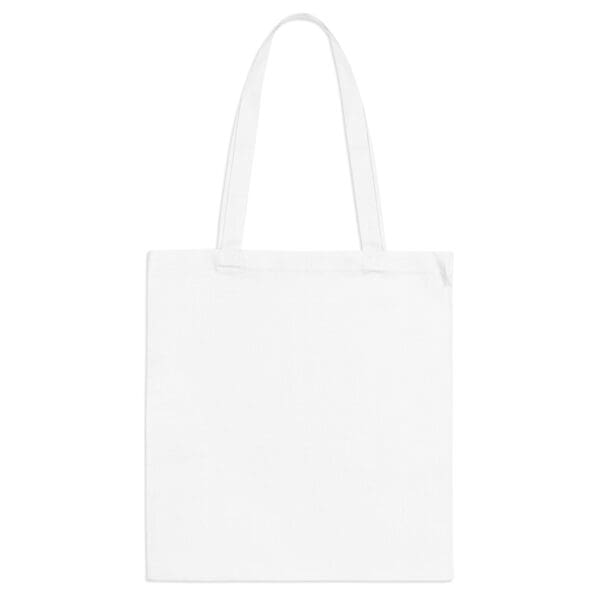 White canvas tote bag with handles.