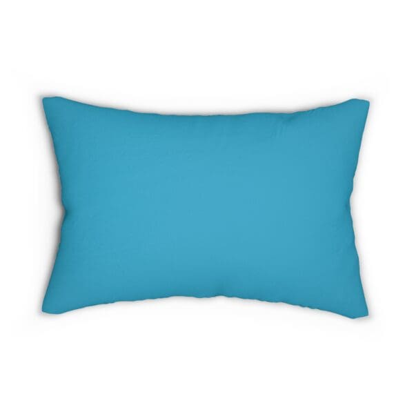 Blue rectangular throw pillow.