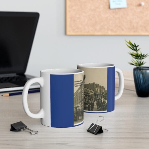 Black Wall Street mug with vintage photo.