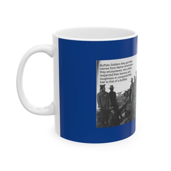 Buffalo Soldiers mug with historical image.