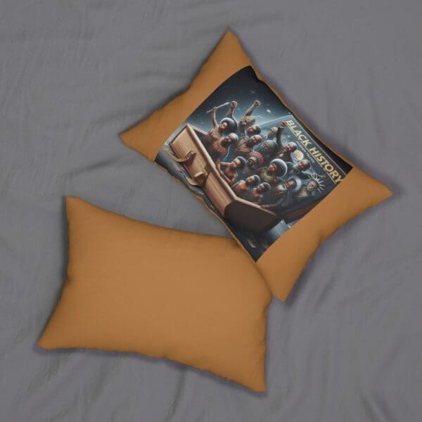 Black History Month pillow with image.