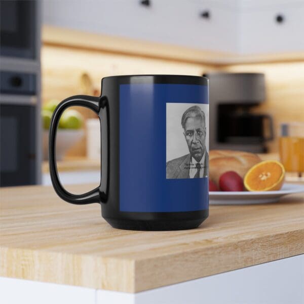 Black mug with a photo of Dr. King.