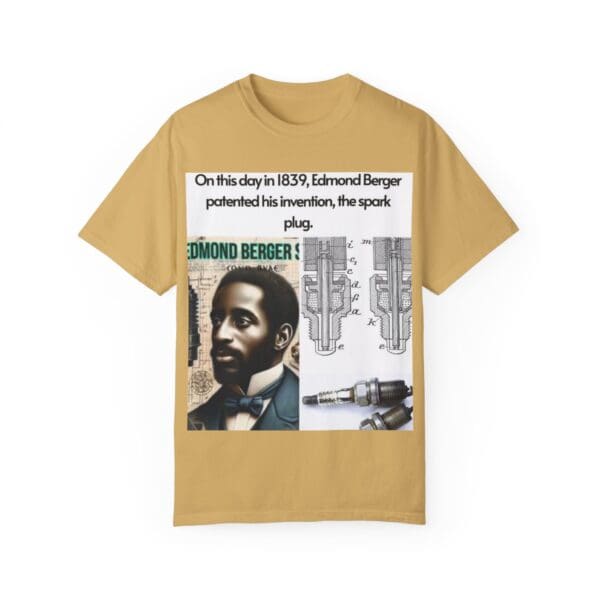 A t-shirt with an image of a man and the words " in this day is 2 0 1 5, leonard berger.