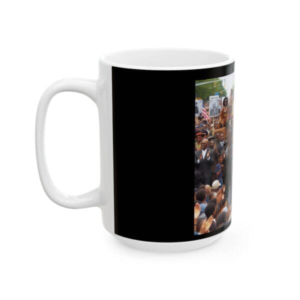 Ceramic Mug, (11oz, 15oz) (BLACK ART-MARCHING FOR THE TRUTH) - Image 7