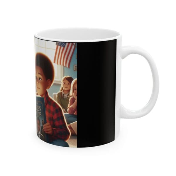 Ceramic Mug, (11oz, 15oz) (BLACK ART MUG-HISTORY BEING REVEAL) - Image 4