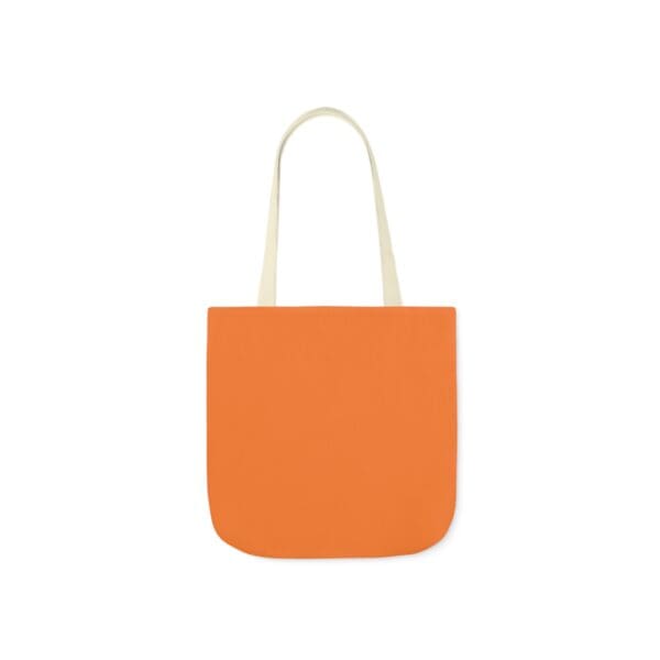 A bag that is orange and white.