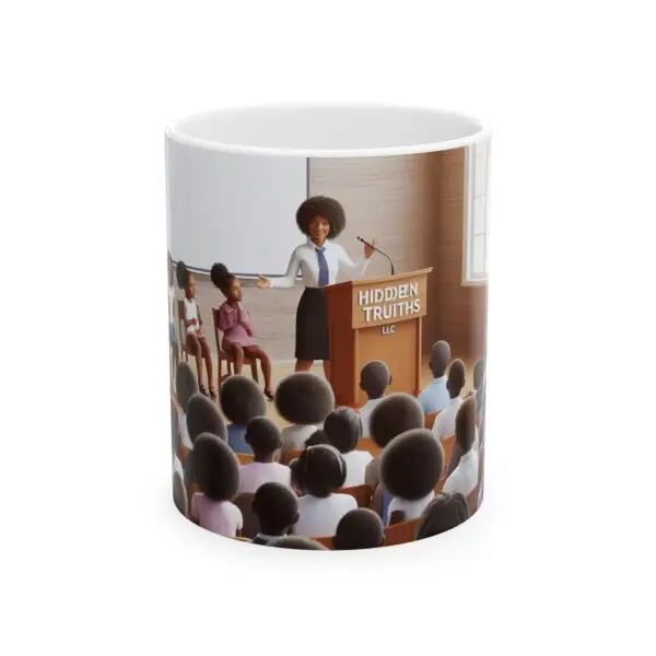 Ceramic Mug, (11oz, 15oz) BLACK ART -TEACH THE CHILDREN)