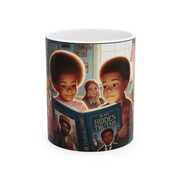 Ceramic Mug, (11oz, 15oz) (BLACK ART MUG-HISTORY BEING REVEAL)