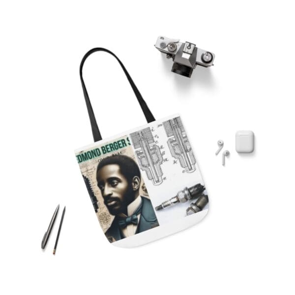 A bag with a picture of a man on it