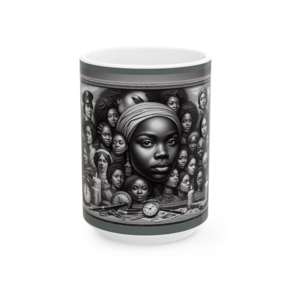 Ceramic Mug, (11oz, 15oz) ARTISTIC MUG- BLACK WOMEN OUR BACKBONE) - Image 5