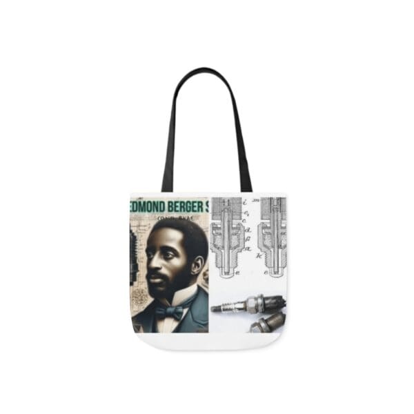 A tote bag with an image of a man and the words " african heroes ".