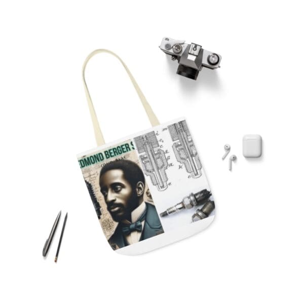 A bag with an image of a man on it