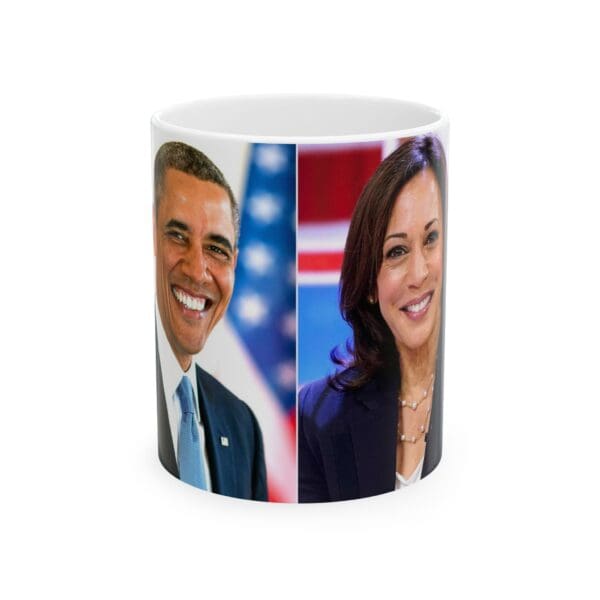 Ceramic Mug, (11oz, 15oz) (KAMALA HARRIS AND BARRACK OBAMA)