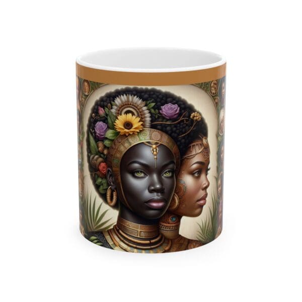 Ceramic Mug, (11oz, 15oz) (BLACK ART MUG-THE QUEENS)