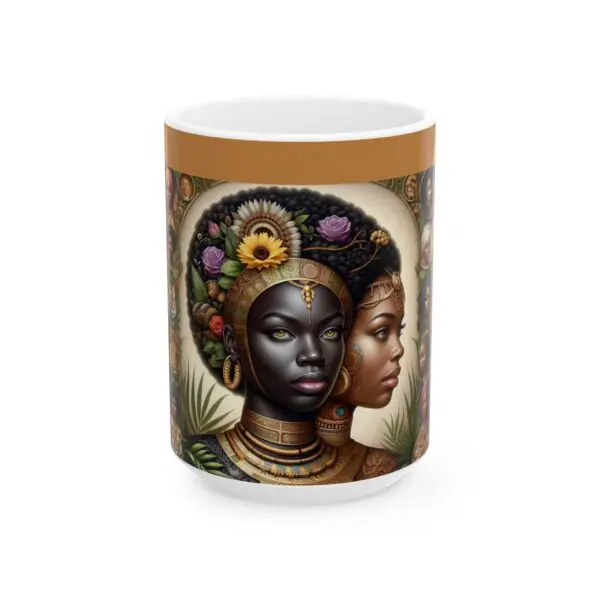 Ceramic Mug, (11oz, 15oz) (BLACK ART MUG-THE QUEENS) - Image 5