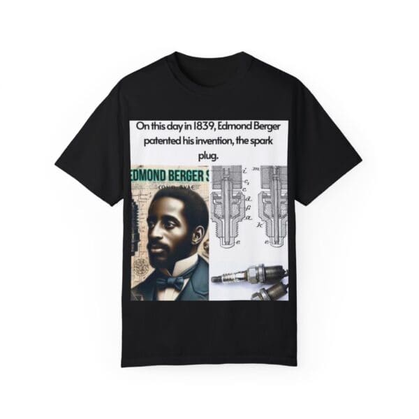 A black t-shirt with an image of a man.