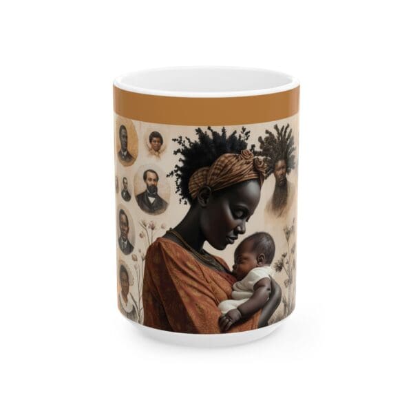 Ceramic Mug, (11oz, 15oz)  (BLACK ARTSTIC MIUG) - Image 5