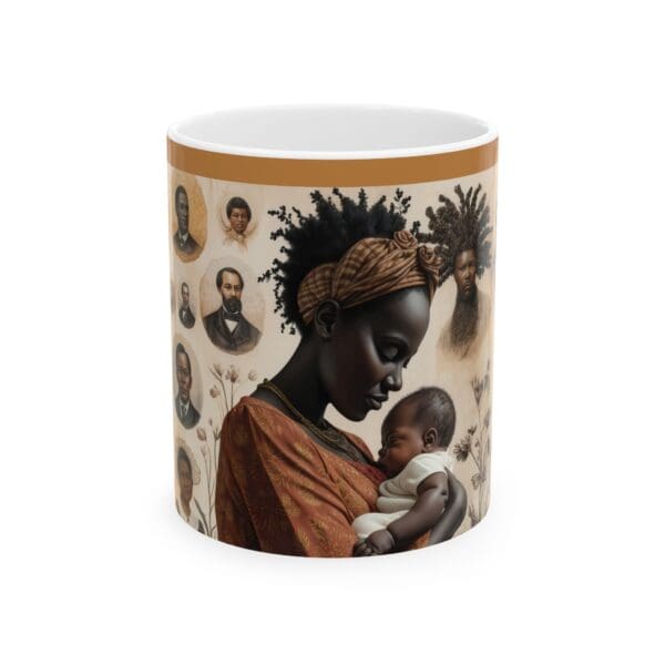 Ceramic Mug, (11oz, 15oz)  (BLACK ARTSTIC MIUG)