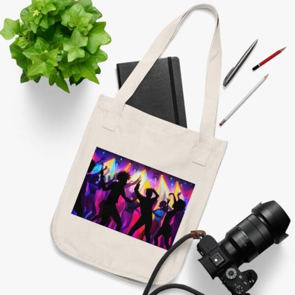 Organic Canvas Tote Bag  (BLACK ART TOTE BAGS) - Image 3