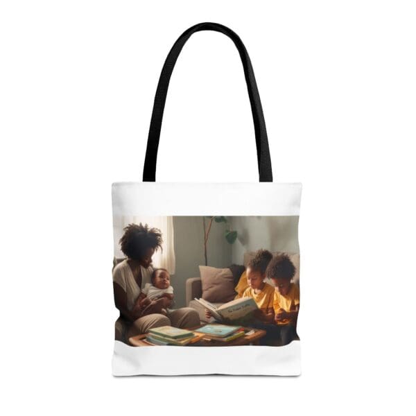 Tote Bag (AOP) (BLACK ARTISTIC TOTE BAG) - Image 3