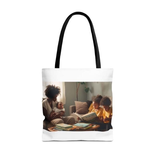 Tote Bag (AOP) (BLACK ARTISTIC TOTE BAG) - Image 5