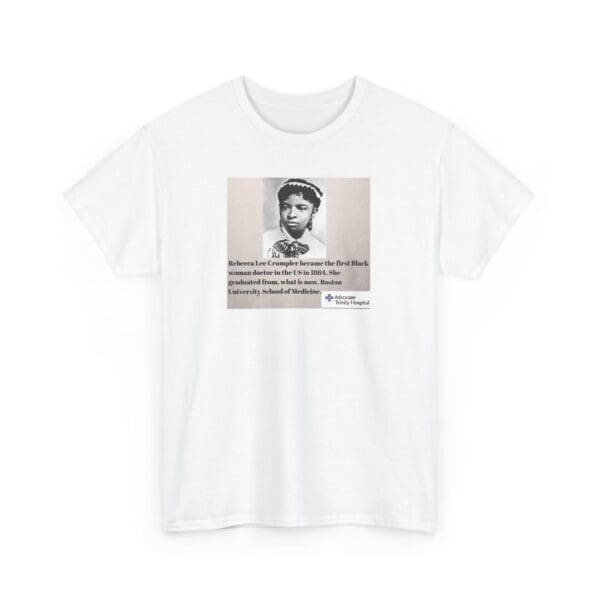 Unisex Heavy Cotton Tee "Rebecca Lee Crumpler: First Black Woman Doctor, Forever a Trailblazer." - Image 3