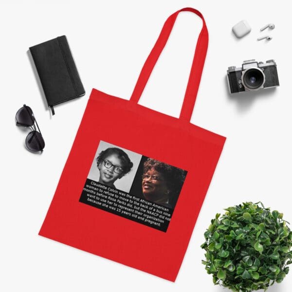 Cotton Canvas Tote Bag "Defy with Dignity – Carry Claudette Colvin’s Courage - Image 27