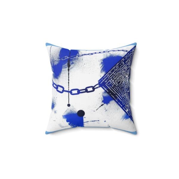 Artistic Blue Abstract Square Pillow - Modern Home Decor Style wrapped in sophistication. Elevate your space with modern elegance