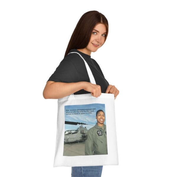 Cotton Canvas Tote Bag "Dream. Dare. Discover — Carry the Legacy of Mae Jemison" - Image 4