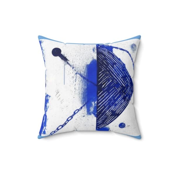 Artistic Blue Abstract Square Pillow - Modern Home Decor Style wrapped in sophistication. Elevate your space with modern elegance - Image 5