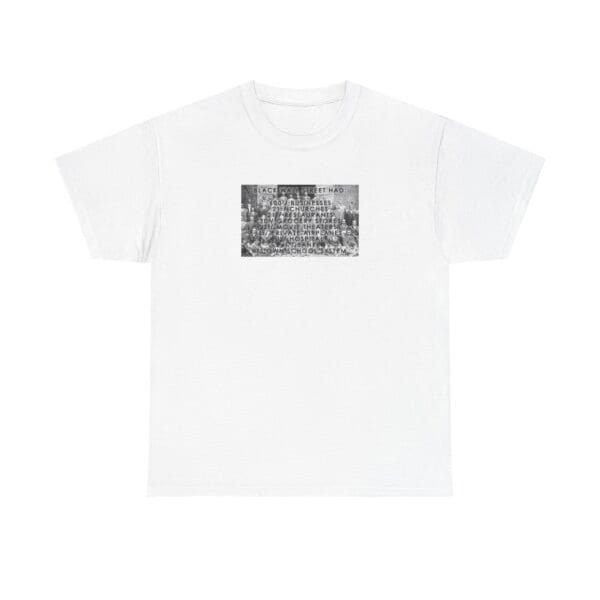 Unisex Heavy Cotton Tee "Black Wall Street: Built on Strength, Burned in Hate, Rising Again."