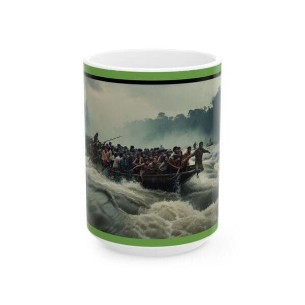 Ceramic Mug, (11oz, 15oz) "The Rapids May Roar, But We Row Forward" - Image 5